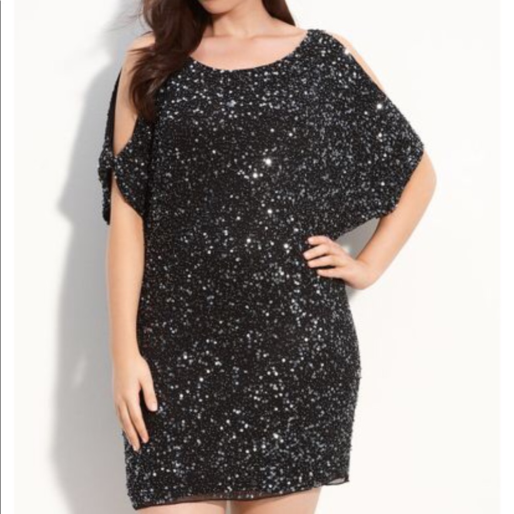 Aiden Mattox black sequined dress